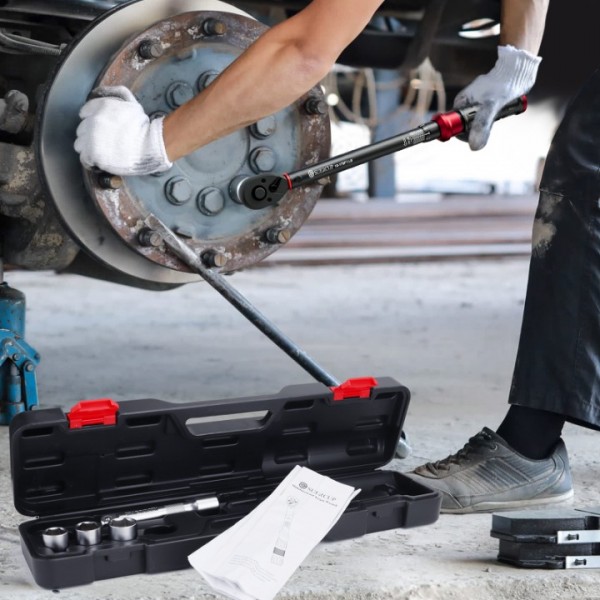 1/2-Inch Drive Click Torque Wrench 6 PCS Set- ±3% Accuracy Professional Torque Wrench, 10-170 ft.lb/13.6-230.5 Nm, Dual-Direction Adjustable 72 Tooth Torque Wrench for Moto and Car Maintenance