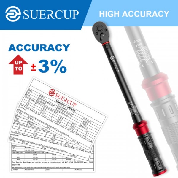 1/4 3/8 1/2-inch Drive Torque Wrench - 3Pcs Torque Wrench Set 20-240in.lb, 5-45ft.lb, 10-170ft.lb, Dual-Direction Adjustable 72 Tooth Click Torque Wrench for Bicycle, Moto and Car Maintenance