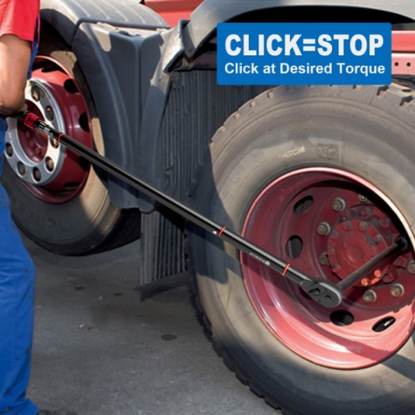 3/4-inch Drive Click Torque Wrench, 100-850ft.lb/135.5-1151.8Nm Adjustable 48 Tooth, ±3% High Accuracy Torque Wrench for Car/Truck Maintenance