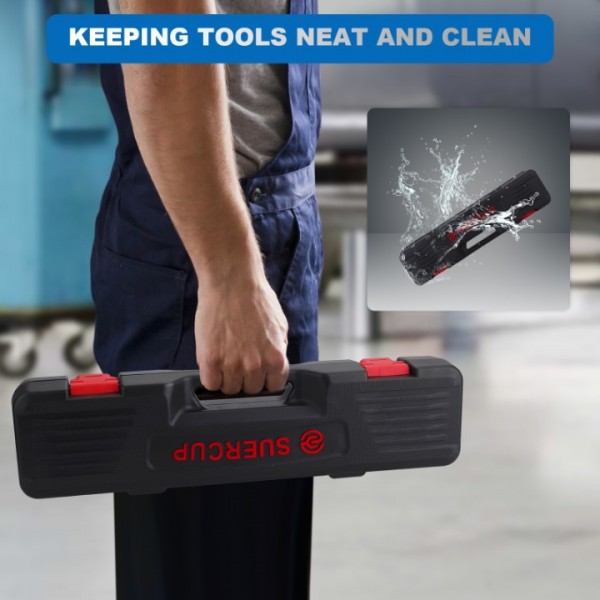 1/2-Inch Drive Click Torque Wrench 6 PCS Set- ±3% Accuracy Professional Torque Wrench, 10-170 ft.lb/13.6-230.5 Nm, Dual-Direction Adjustable 72 Tooth Torque Wrench for Moto and Car Maintenance