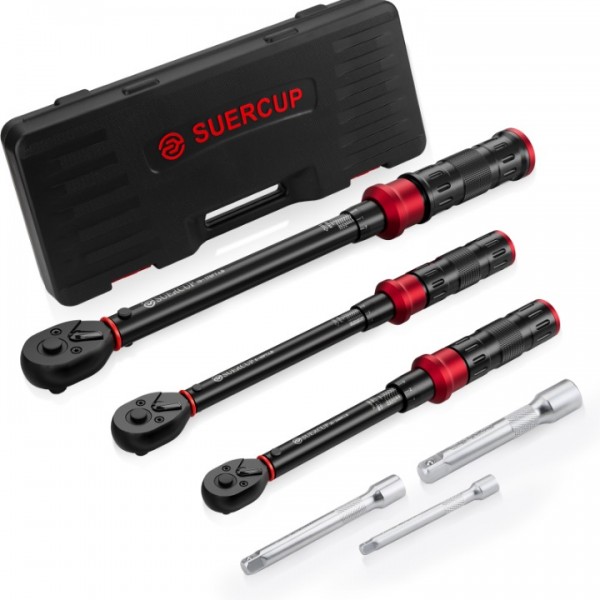 1/4 3/8 1/2-inch Drive Torque Wrench - 3Pcs Torque...